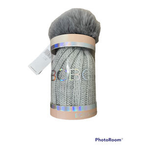 BCBGeneration Pom Beanie Hat Gray NWT